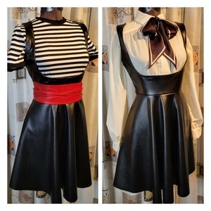 Leatherette Open Bust Dress